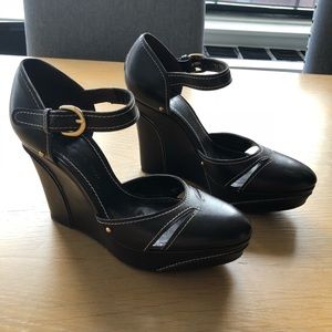 Barbara Bui Chocolate leather wedges